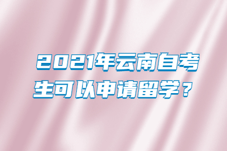 2021年云南自考生可以申请留学？