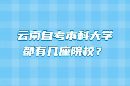 云南自考本科大学都有几座院校？