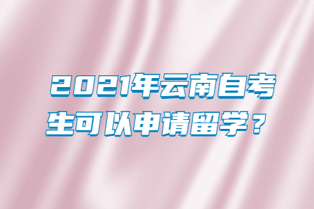 2021年云南自考生可以申请留学?