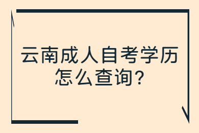 云南成人自考学历怎么查询?