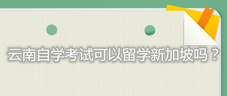 云南自学考试可以留学新加坡吗?